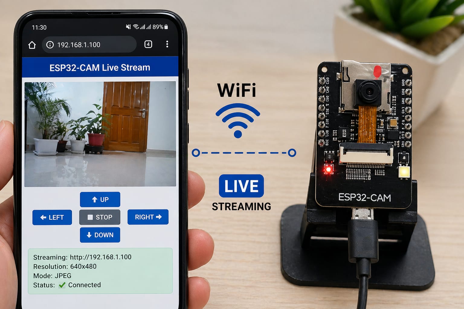 ESP32 Remote Camera with live streaming to mobile phone